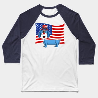 4th July Dachshund Dog American Flag Baseball T-Shirt
